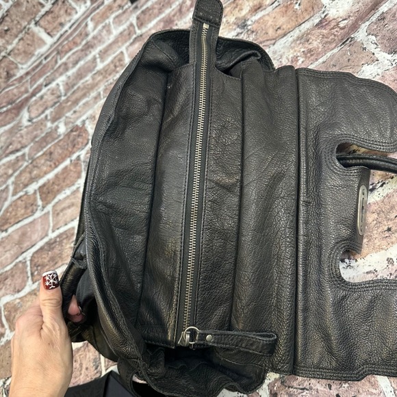 Liebeskind Berlin Black Leather Shoulder Bag Top Handle Satchel Bag - Picture 11 of 16